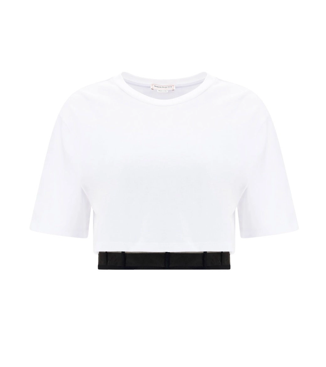 Alexander McQueen Layered Cropped T-Shirt
