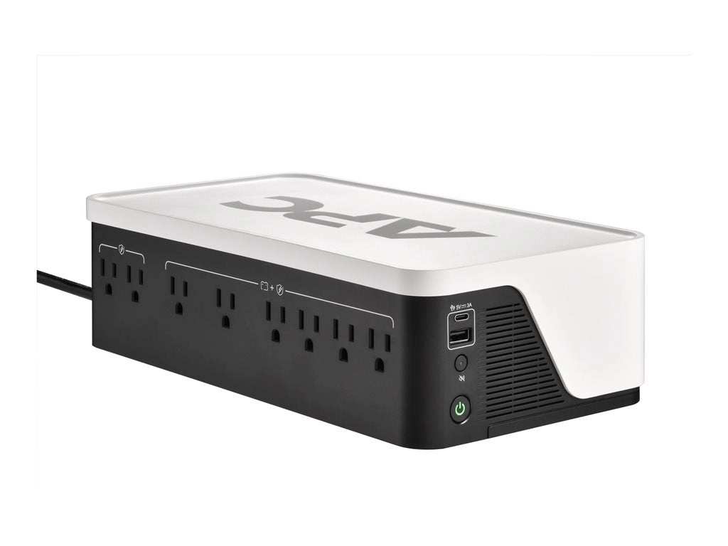 APC Back-UPS BE1050G3 - UPS - USB-C   USB-A - AC 120 V - 600 Watt - 1050 VA - output connectors: 8 - black and white