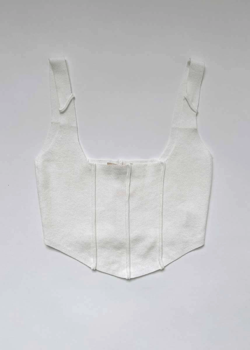 Audrey Binded Knit Top - Ivory