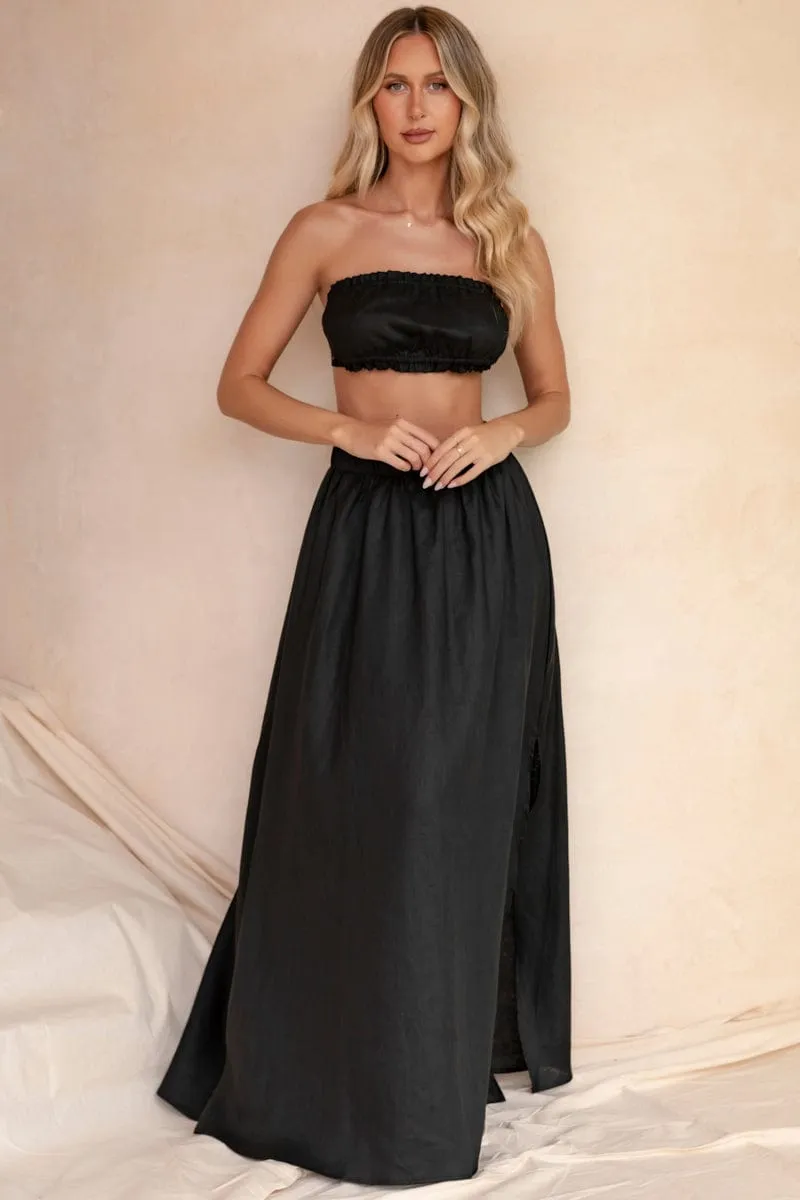 Black Boobtube Sleeveless Crop