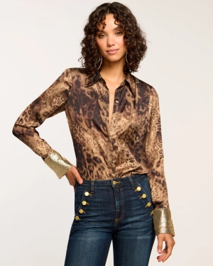 Chrystal Embellished Button Down Top