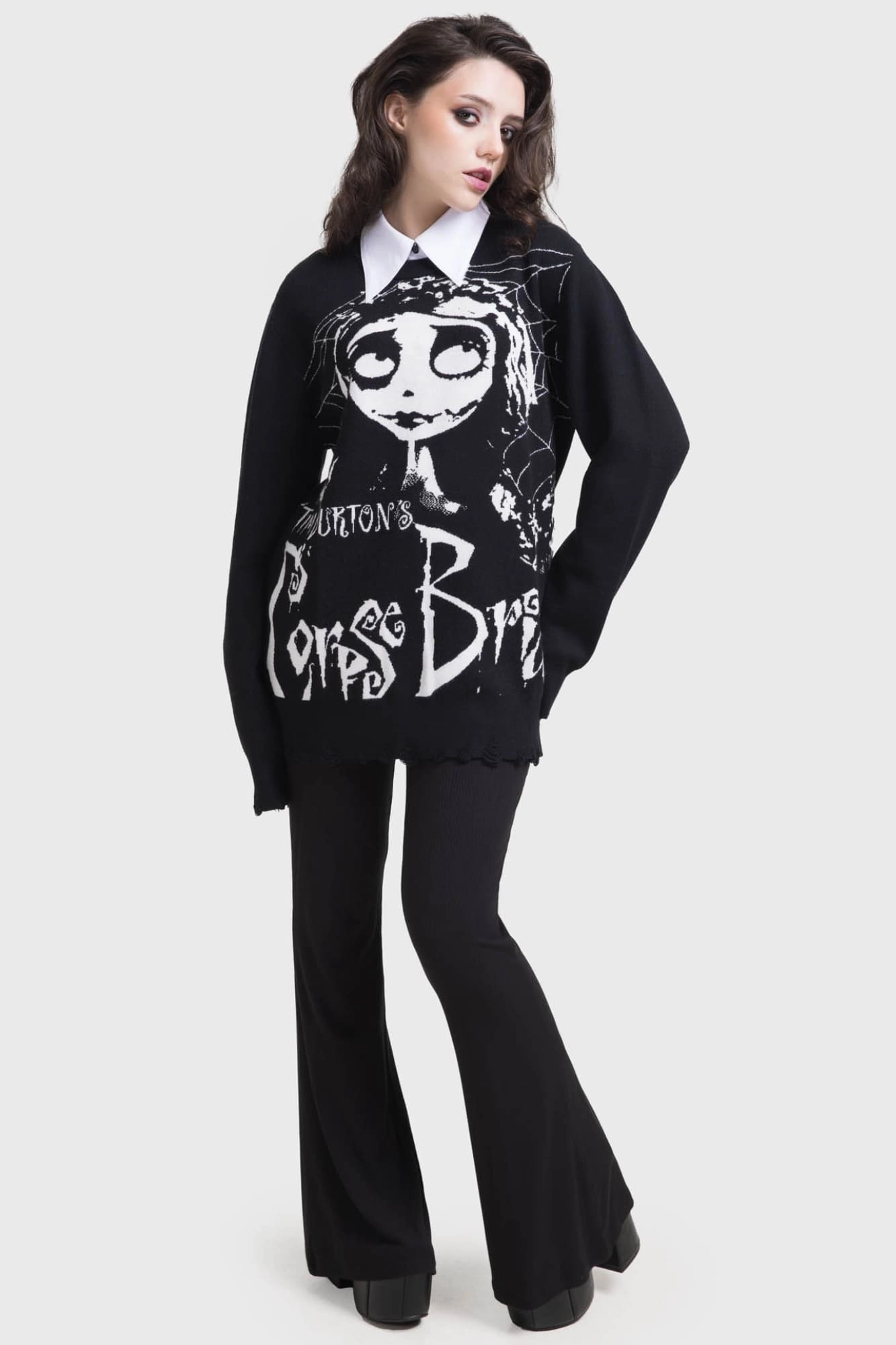 Corpse Bride Distressed Sweater