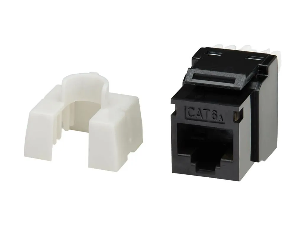 Eaton Tripp Lite Series Cat6 Keystone Jacks, 10 Pack - 4PPoE Compliant, 110/Krone, 568A/B, RJ45 Ethernet, Black, TAA - Modular N238-010-BK-6A