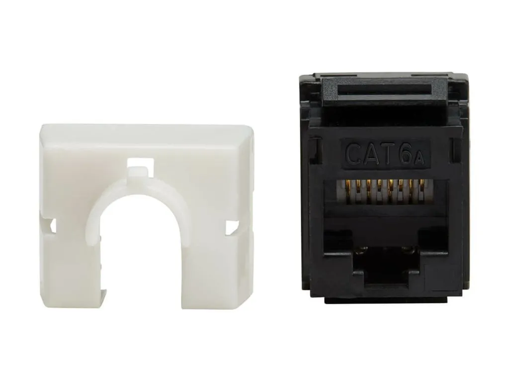 Eaton Tripp Lite Series Cat6 Keystone Jacks, 10 Pack - 4PPoE Compliant, 110/Krone, 568A/B, RJ45 Ethernet, Black, TAA - Modular N238-010-BK-6A