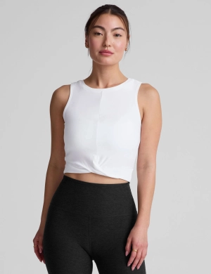 Featherweight Center Stage Cropped Tank - Cloud White