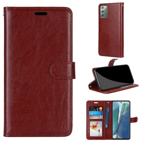 For Samsung Galaxy Note 20 Pure Color Horizontal Flip PU Leather Case with Holder  Card Slots