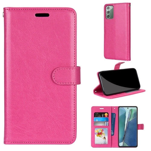 For Samsung Galaxy Note 20 Pure Color Horizontal Flip PU Leather Case with Holder  Card Slots