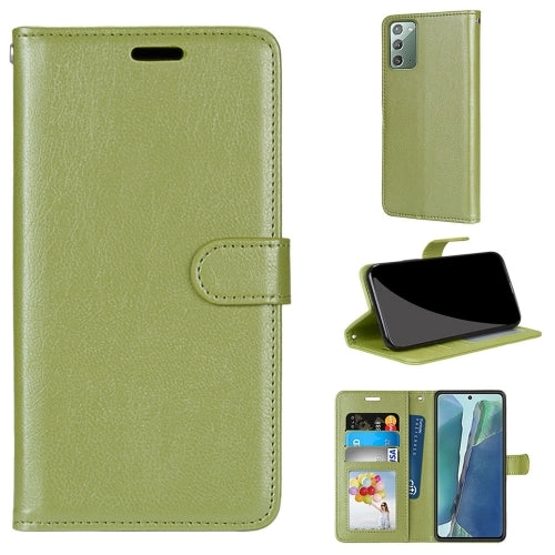 For Samsung Galaxy Note 20 Pure Color Horizontal Flip PU Leather Case with Holder  Card Slots