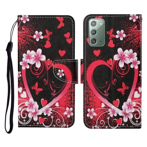 For Samsung Galaxy Note20 Colored Drawing Pattern Horizontal Flip Leather Case with Holder