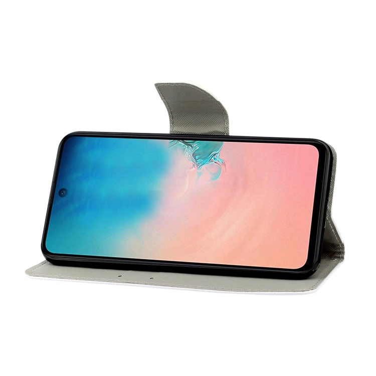 For Samsung Galaxy Note20 Colored Drawing Pattern Horizontal Flip Leather Case with Holder