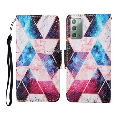 For Samsung Galaxy Note20 Colored Drawing Pattern Horizontal Flip Leather Case with Holder