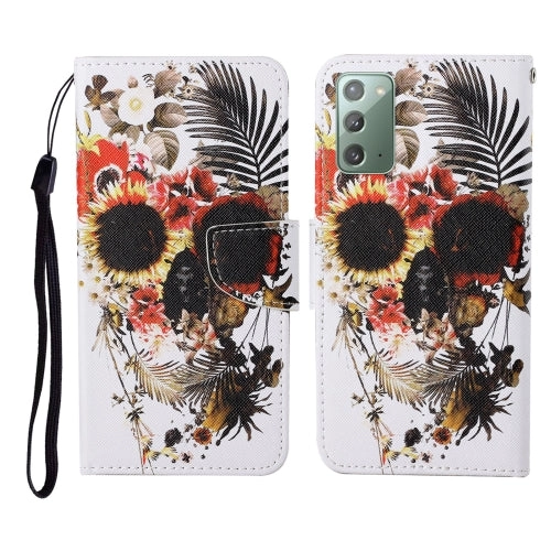 For Samsung Galaxy Note20 Colored Drawing Pattern Horizontal Flip Leather Case with Holder