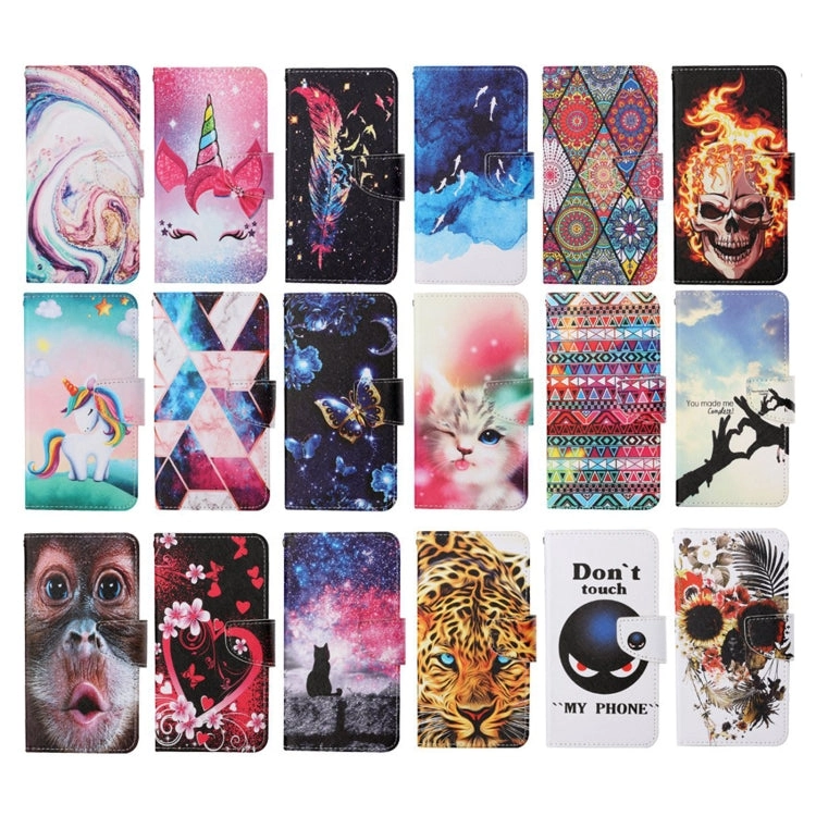 For Samsung Galaxy Note20 Colored Drawing Pattern Horizontal Flip Leather Case with Holder