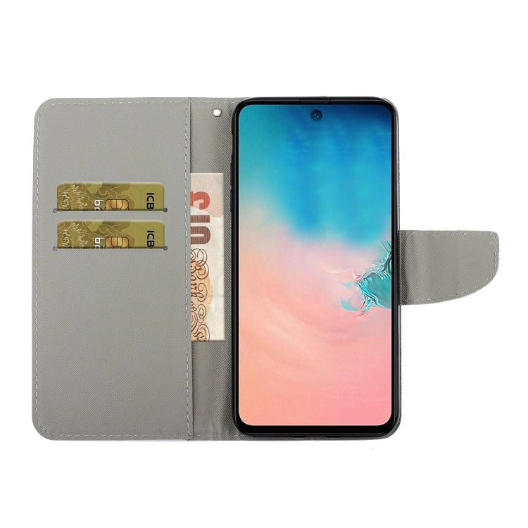 For Samsung Galaxy Note20 Colored Drawing Pattern Horizontal Flip Leather Case with Holder