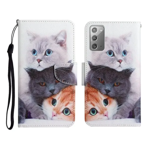 For Samsung Galaxy Note20 Painted Pattern Horizontal Flip Leather Case with Holder  Card Slot