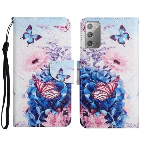 For Samsung Galaxy Note20 Painted Pattern Horizontal Flip Leather Case with Holder  Card Slot