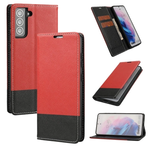 For Samsung Galaxy S21  5G Cross Texture Magnetic Horizontal Flip Leather Case with Card Slots