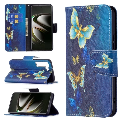 For Samsung Galaxy S22 5G Colored Drawing Pattern Horizontal Flip Phone Leather Case with Holder