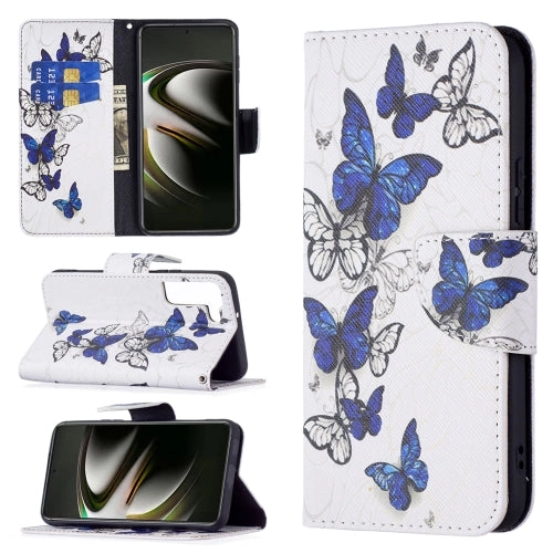 For Samsung Galaxy S22 5G Colored Drawing Pattern Horizontal Flip Phone Leather Case with Holder