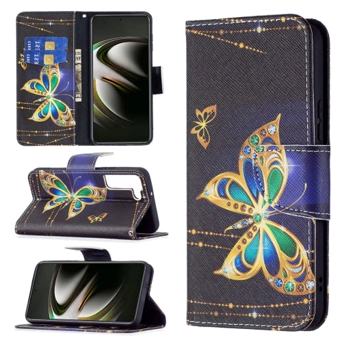 For Samsung Galaxy S22 5G Colored Drawing Pattern Horizontal Flip Phone Leather Case with Holder