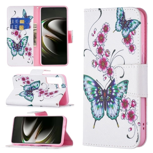 For Samsung Galaxy S22 5G Colored Drawing Pattern Horizontal Flip Phone Leather Case with Holder