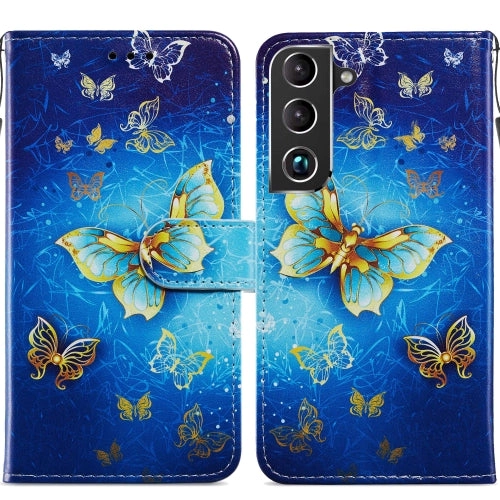 For Samsung Galaxy S22 5G Painted Pattern Horizontal Flip Phone Leather Case with Holder  Card