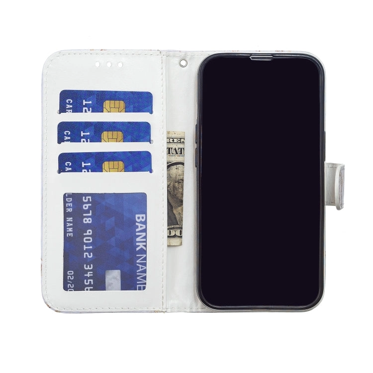 For Samsung Galaxy S22 5G Painted Pattern Horizontal Flip Phone Leather Case with Holder  Card