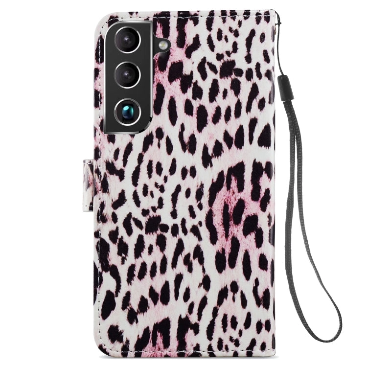For Samsung Galaxy S22 5G Painted Pattern Horizontal Flip Phone Leather Case with Holder  Card