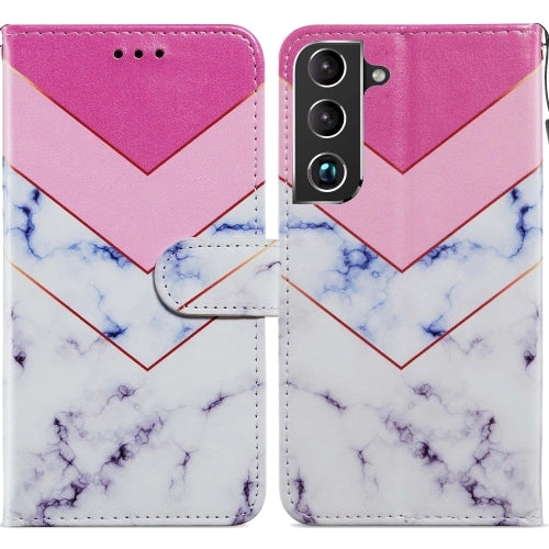 For Samsung Galaxy S22 5G Painted Pattern Horizontal Flip Phone Leather Case with Holder  Card