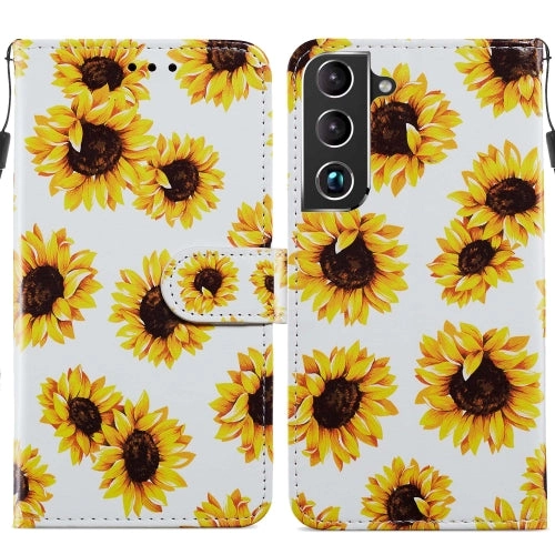 For Samsung Galaxy S22 5G Painted Pattern Horizontal Flip Phone Leather Case with Holder  Card