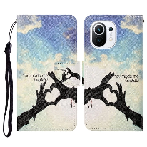 For Xiaomi Mi 11 Colored Drawing Pattern Horizontal Flip Leather Case with Holder  Card Slots
