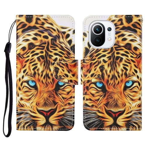 For Xiaomi Mi 11 Colored Drawing Pattern Horizontal Flip Leather Case with Holder  Card Slots