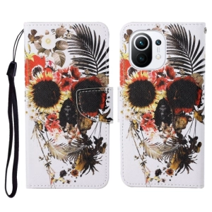 For Xiaomi Mi 11 Colored Drawing Pattern Horizontal Flip Leather Case with Holder  Card Slots