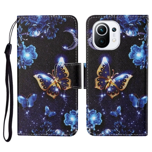 For Xiaomi Mi 11 Colored Drawing Pattern Horizontal Flip Leather Case with Holder  Card Slots