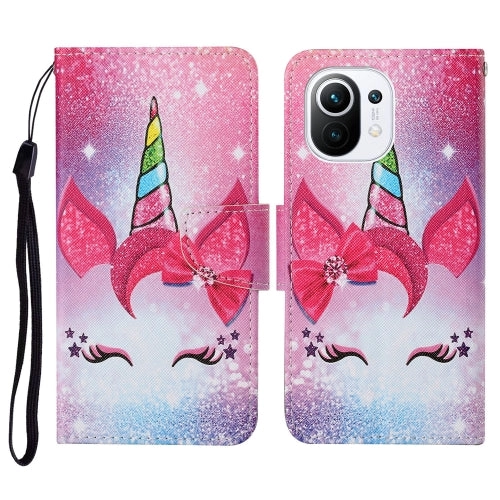 For Xiaomi Mi 11 Colored Drawing Pattern Horizontal Flip Leather Case with Holder  Card Slots