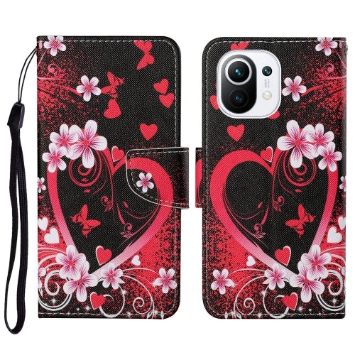 For Xiaomi Mi 11 Colored Drawing Pattern Horizontal Flip Leather Case with Holder  Card Slots