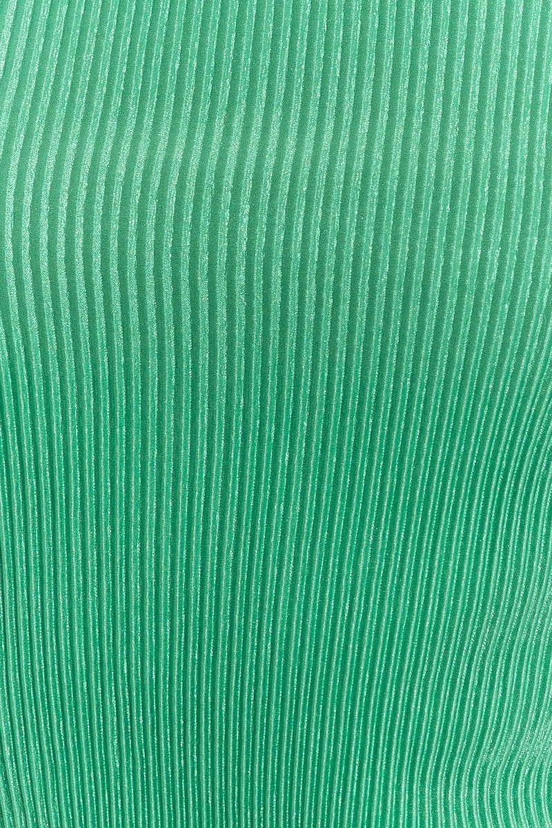 Green Halter Plisse Top