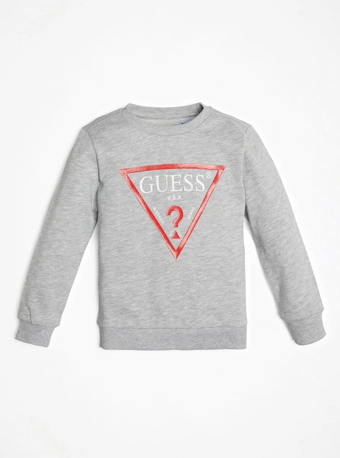 Grey Long Sleeve Fleece Pullover Top (2-7)