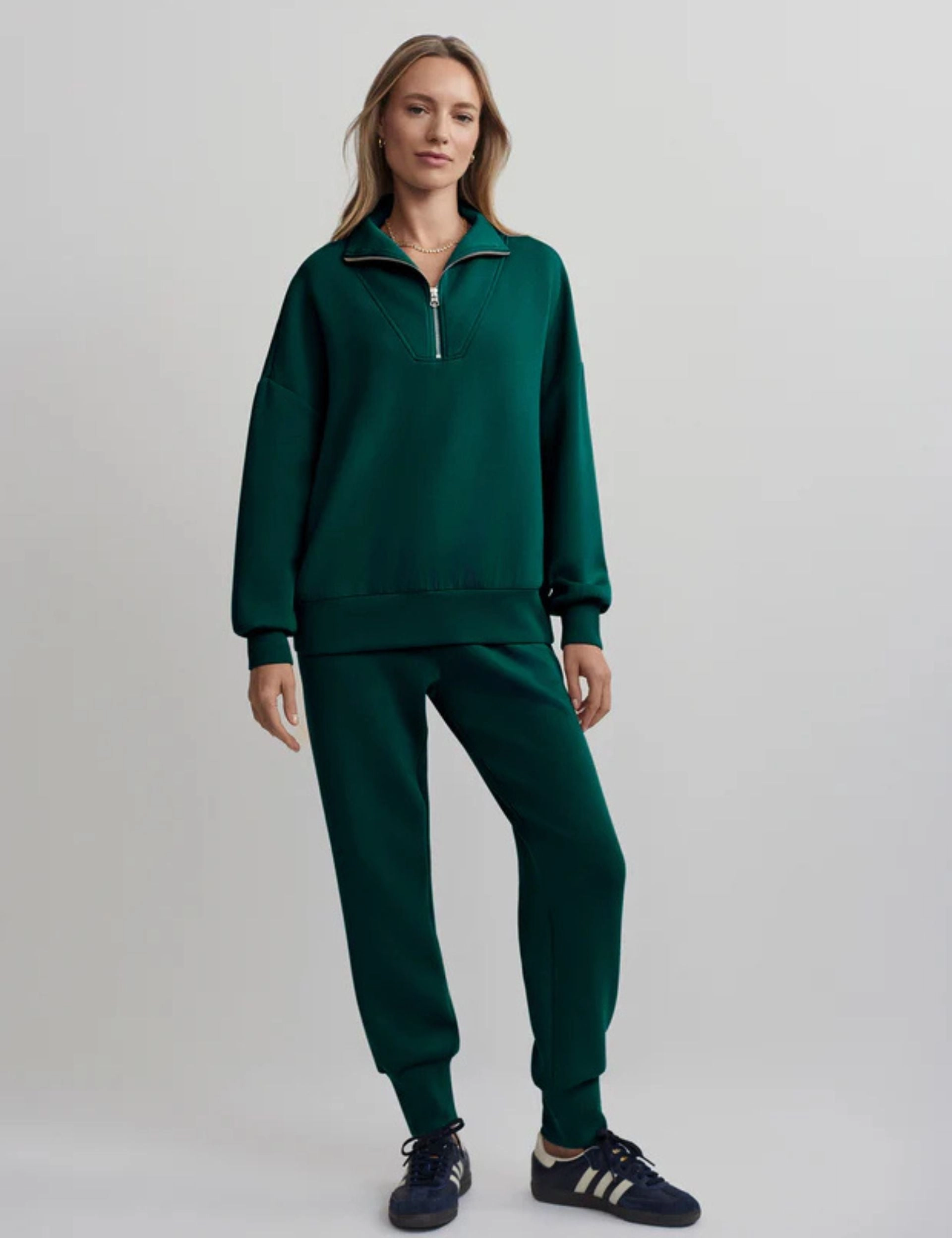 Hawley Half Zip Sweat - Forest