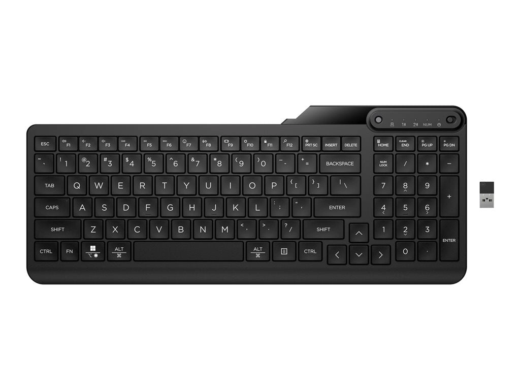 HP 475 - Keyboard - dual-mode, multi-device, compact, 2-zone layout, low profile key travel, 12 programmable buttons - wireless 7N7B9AA#ABA