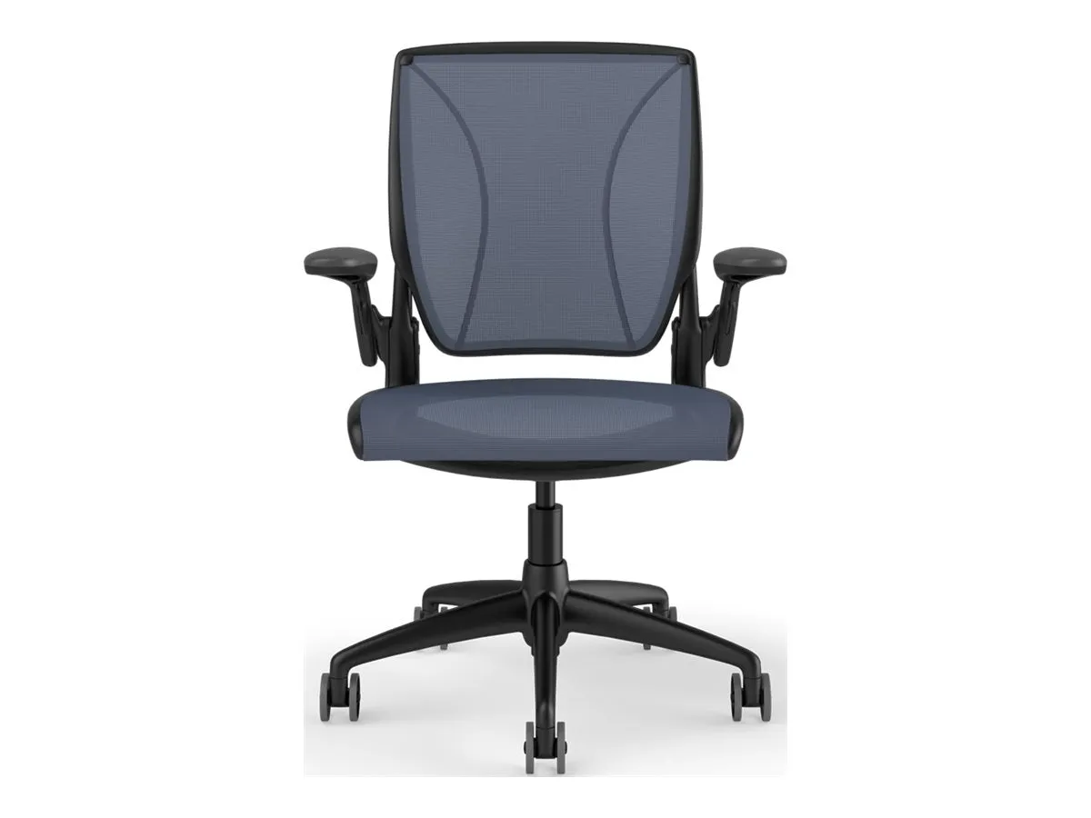 Humanscale Diffrient World - Chair - task - ergonomic - recliner - armrests - L-shaped - tilt - swivel - catena mesh - cornflower W11BJ50J50SSNSC