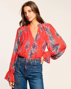 Kassie Pleated Long Sleeve Blouse