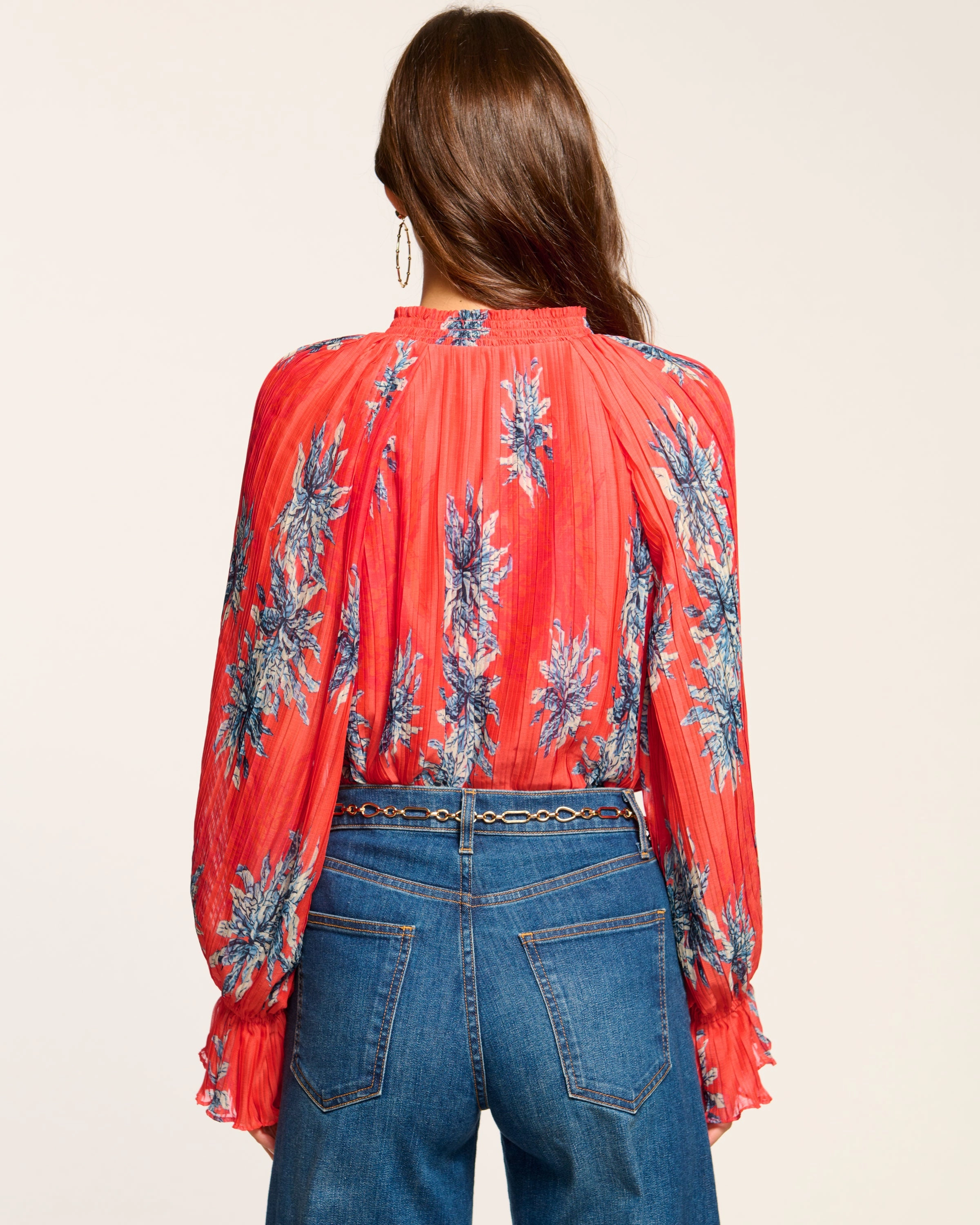 Kassie Pleated Long Sleeve Blouse