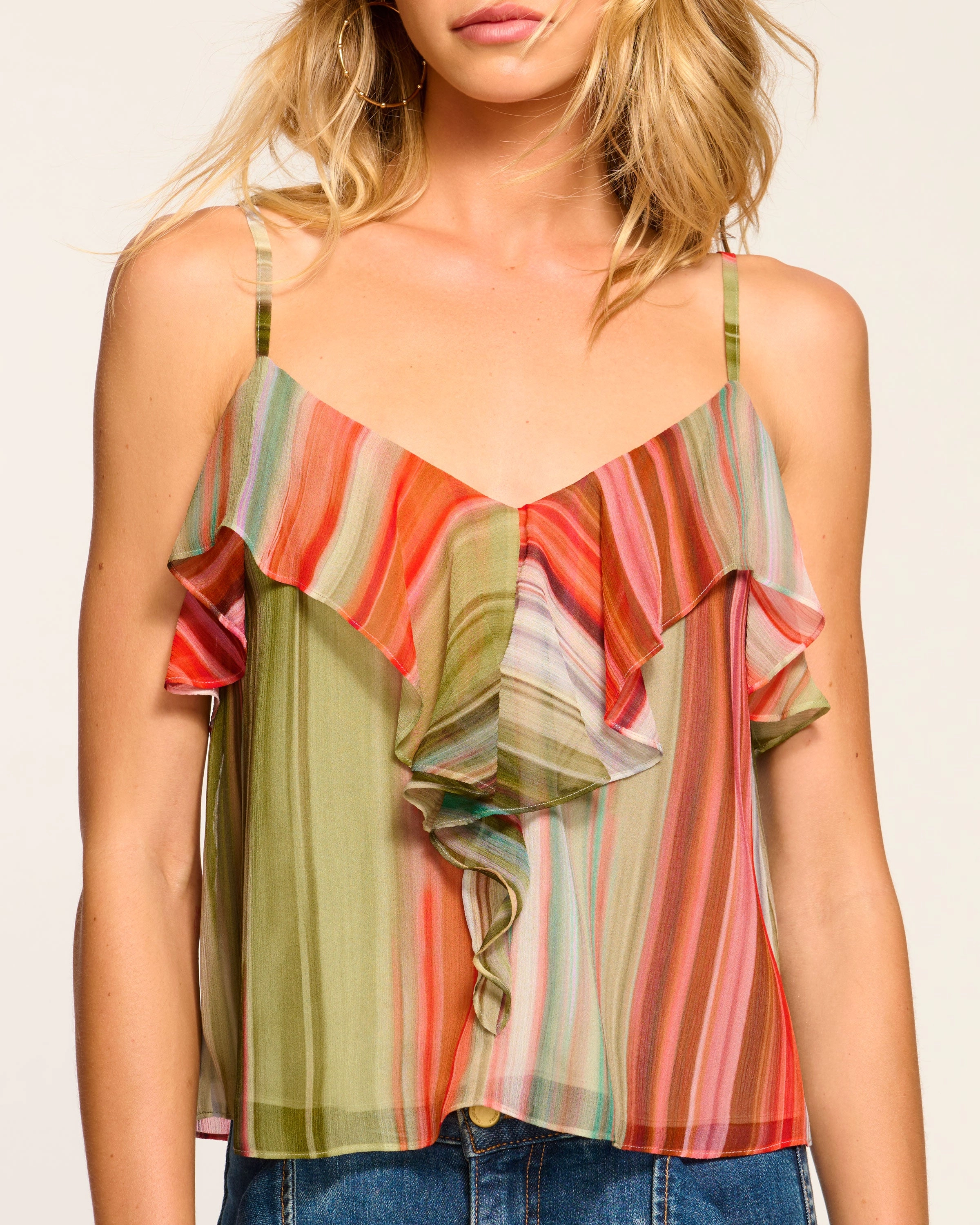 Keturah Silk Chiffon Tank Top