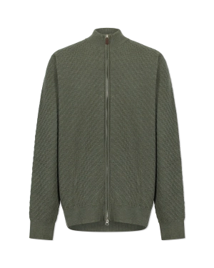 Light Gauge Structured Zipped Cardigan