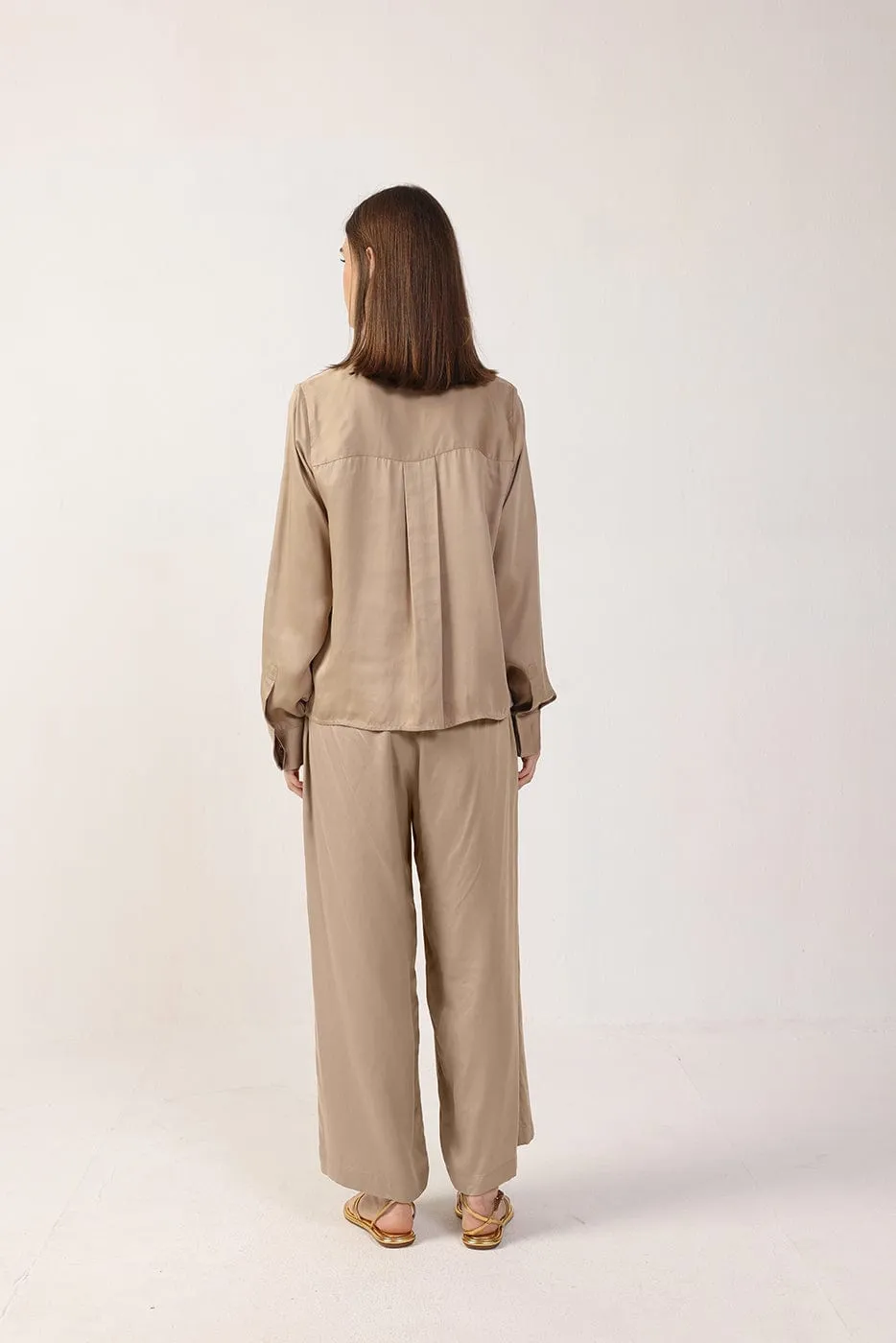 Long Sleeve Satin TENCEL™ Betsy Blouse | Multiple Colours