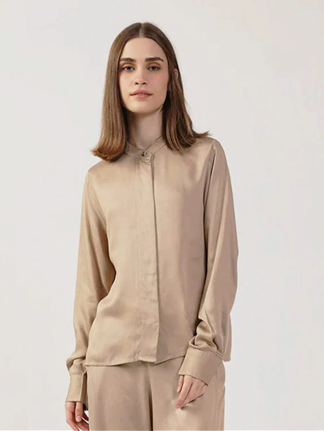Long Sleeve Satin TENCEL™ Betsy Blouse | Multiple Colours