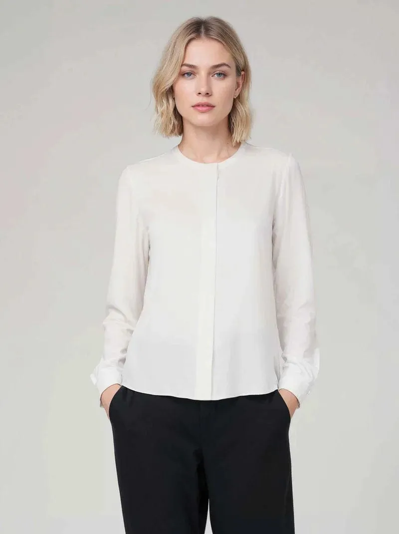 Long Sleeve Satin TENCEL™ Betsy Blouse | Multiple Colours