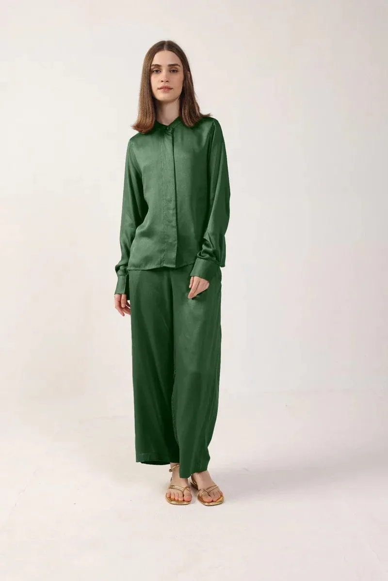 Long Sleeve Satin TENCEL™ Betsy Blouse | Multiple Colours
