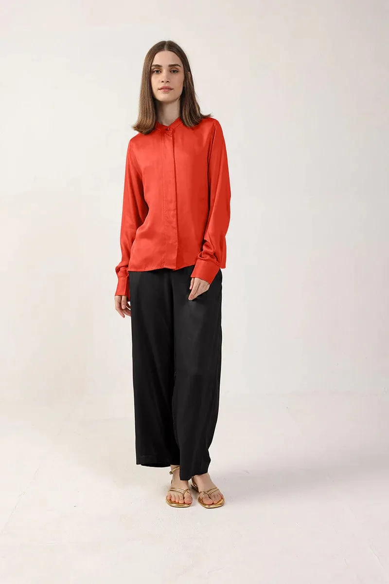 Long Sleeve Satin TENCEL™ Betsy Blouse | Multiple Colours